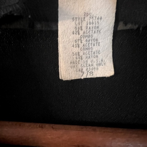 Vintage EMBLEM Black Blazer w Gold Zipper, Purple and Green Color Block Sz 7/8 - Picture 3 of 7